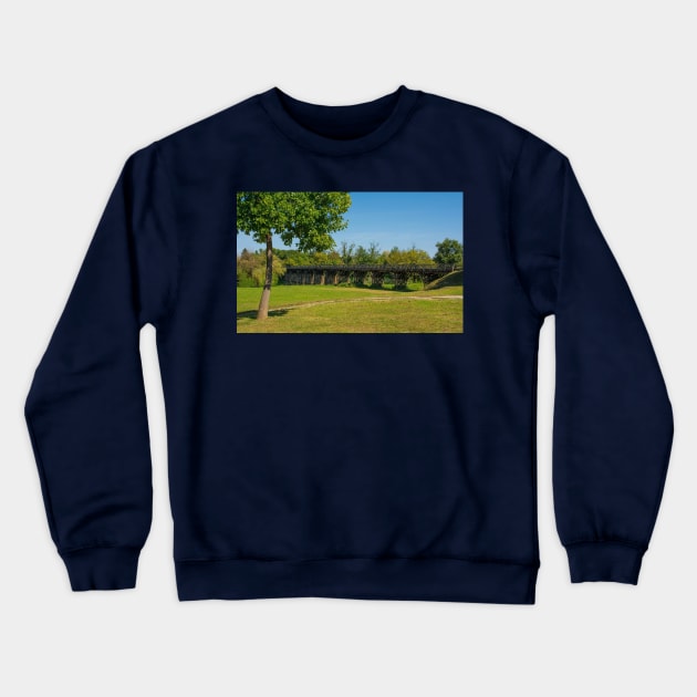 Drveni Most Bridge in Karlovac, Croatia Crewneck Sweatshirt by jojobob